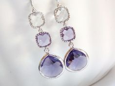 Purple Earrings Lavender Earrings Lilac Glass Clear by mlejewelry, $33.00 Lavender Crystal Earrings For Wedding, Purple Crystal Earrings For Wedding, Elegant Lavender Crystal Earrings For Wedding, Purple Teardrop Crystal Earrings For Wedding, Nickel-free Clear Jewelry For Wedding, Lavender Drop Earrings For Wedding, Silver Bridesmaid Jewelry, Lavender Earrings, Silver Bridesmaid