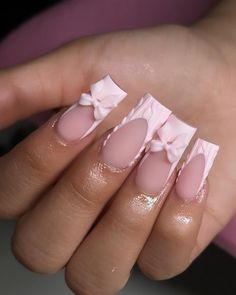 Valentines Nail Set Pink, Classy Birthday Acrylic Nails, Valentines Short Square Nails, White And Pink Acrylics, Pink Shorties Nails, Pink Nails Short Acrylic, Light Pink Birthday Nails, Nails Acrylic Charms, Medium Nails Ideas