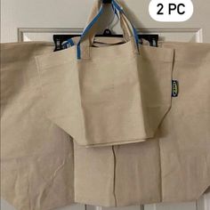 Bundle Includes: 1 Pc 13 Gallon Tote Bag 1 Pc 3 Gallon Tote Bag Large Beige Bags For Errands, Beige Shopping Bag With Reinforced Handles, Beige Shopping Bags With Reinforced Handles, Beige Shoulder Bag With Reinforced Handles, Large Beige Bag For Daily Use, Large Beige Bags For Daily Use, Eco-friendly Beige Bags For Errands, Ikea Tote Bag, Ikea White