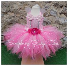 Girls Pink Fairy Tutu Dress Costume. Lined Pale & Hot Pink | Etsy Outfit With Flowers, Gown With Flowers, Kids Tutu Dress, Glitter Birthday Party, Mermaid Tutu, Tutu Dress Costumes, Glitter Birthday Parties, Birthday Tutu Dress, Gala Gown