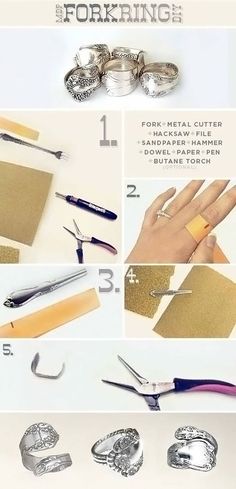 how to make wedding rings out of napkins and silverware - step by step instructions