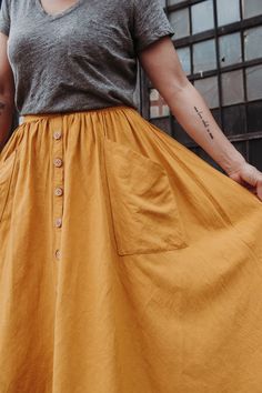 Estuary Skirt Digital Sewing Pattern — Sew Liberated Estuary Skirt, Stil Rock, Sew Liberated, Effortless Outfit, Sewing Stitches, Day Of The Week, Sewing For Beginners