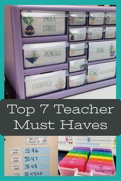 the top 7 teacher must haves on display for teachers to use in their classroom