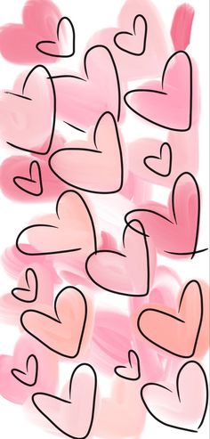 pink and red hearts are arranged in the shape of heart shapes on a white background