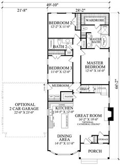 the first floor plan for a two story house