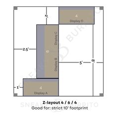 the floor plan for an apartment with 2 layouts and 4 feet by 3 feet