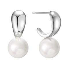 PRICES MAY VARY. 【Must Have Pearl Hoop Earrings】:These pearl hoop earrings are crafted from high-shine shell pearls, exuding an air of elegance. They are the epitome of understated sophistication and are ideal for daily wear, adding a touch of refinement to any outfit. 【Material】: Pearl Drop Earrings is handcrafted in high-quality silver plated material,hypoallergenic for sensitive ear, nickel free, lead free. 【Size】: Pearl Dangle Earrings Measure 0.78inches(2.0cm) high, 0.27 inches(0.7cm)wide. Pearl White Round Sterling Silver Pearl Earrings, White Sterling Silver Pearl Earrings Round Cut, Nickel-free Pearl White Drop Earrings, Nickel-free White Drop Pearl Earrings, Nickel-free White Round Pearl Earrings, Ear Jacket Earring, Pearl Hoop Earrings, Pearl Earrings Dangle, Pearl Drop Earrings