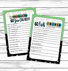 two green and white printables with the words, who knows to do your best?