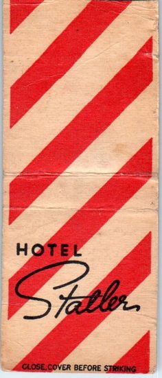 See pics for condition. 1952 The Los Angeles Statler Hotel Advertising Matchbook Cover SA9-M6 Hotel Advertising Design, Hotel Signage Design, Hotel Brand Identity, Hotel Advertising, Travel Ephemera, Restaurant Signage, Lonely Ghost