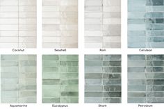 the different shades of glass tile