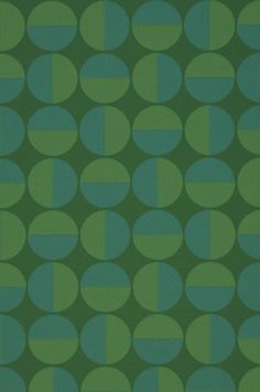 a green and blue wallpaper with circles on it