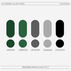 the different shades of green and gray are shown in this graphic style, with each color being