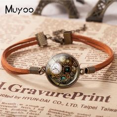 |<none>|2251832790411746 Glass Cabochon Jewelry, Steampunk Bracelet, Steampunk Leather, Steampunk Clock, Bracelet Accessories, Vintage Punk, Hand Craft, Cabochon Jewelry, Leather Bracelets