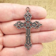 You will receive BULK 10 - Ornate Cross Pendant in Antique Copper Pewter! These charms are a quality Pewter for all your jewelry and crafting projects! - (10) Copper Cross Charm - 57x37x2mm ( 25.4mm = 1 inch ) - Quality Pewter - Item # SP1838B All Items will come as shown in a poly bag! WE ARE LOCATED IN TEXAS. WHICH MEANS YOU RECEIVE ITEMS QUICKLY IF IN THE U.S! WE ALSO SHIP INTERNATIONALLY All items are shipped after payment is received for your convenience We order each charm at such large qu Ornate Cross, Beaded Cross, Gold Cross Pendant, Small Crosses, Cross Earrings, Poly Bags, Cross Charms, Gold Cross, Crafty Ideas