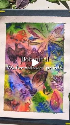 a watercolor painting with the words botticical watercolor prints on it