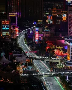 an aerial view of the las vegas strip at night