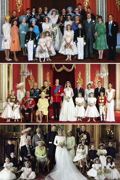 the royal family poses for pictures before and after their wedding