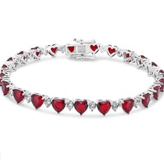 Silver 925 Rhodium Plated Heart Red Cz 6mm Tennis Bracelet Metal: 925 Sterling Silver Finish: Rhodium Plated Stone: Cubic Zirconia Color: Red And Clear Length: 7 Inches Red Jewelry Bracelet, Fine Jewelry Red Cubic Zirconia Tennis Bracelet, Red Cubic Zirconia Tennis Bracelet, Heart-shaped Cubic Zirconia Tennis Bracelet For Valentine's Day, Valentine's Day Heart Shaped Cubic Zirconia Tennis Bracelet, Red Gemstone Tennis Bracelet For Anniversary, Red Sterling Silver Anniversary Bracelet, Red Fine Jewelry Tennis Bracelet For Anniversary, Red Tennis Bracelet For Anniversary