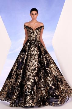 Her Trove - Off shoulder brocade dress Edward Arsouni, Jacquard Gown, Organza Gowns, Formal Wear Women, Brocade Dress, Gowns Dresses Elegant, Off Shoulder Gown, Look Formal, Brocade Dresses