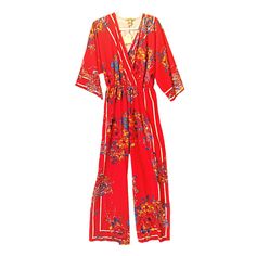 Flying Tomato Womens Red Floral Kimono Sleeves Snap Wide Leg Romper Jumpsuit M Make A Statement In This Stunning Flying Tomato Romper Jumpsuit. Featuring A Vibrant Red Floral Pattern And Elegant V-Neckline, This Relaxed-Fit Piece Is Perfect For Any Occasion, From Casual Outings To Business Meetings. The Kimono Sleeves And Wide-Leg Design Provide Comfort And Style, While The Snap Closure And Blended Fabric Make It Easy To Wear. Crafted From High-Quality Polyester, This Unlined Romper Jumpsuit Is Red Fitted Jumpsuits And Rompers For Vacation, Fitted Red Jumpsuits And Rompers For Vacation, Red Fitted Jumpsuit For Vacation, Casual Red V-neck Jumpsuits And Rompers, Casual Red V-neck Jumpsuit, Red V-neck Jumpsuits And Rompers For Spring, Red V-neck Jumpsuit For Spring, Summer Floral Print Red Jumpsuits And Rompers, Red Floral Print Jumpsuits And Rompers For Summer