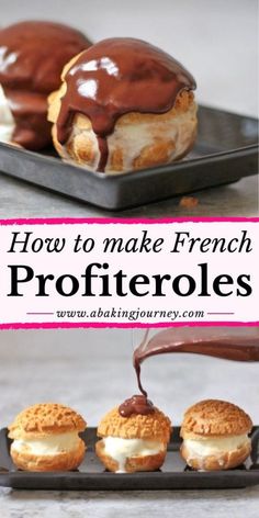 how to make french profiteroles with chocolate drizzle on top