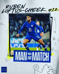 an advertisement for a soccer team featuring a man on the match