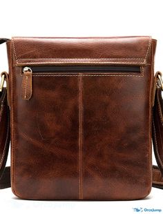 OrcaJump - Mens Cowhide Leather Shoulder Laptop Messenger Crossbody Bag - Dark Coffee Brown Travel Shoulder Bag With Coin Pocket, Brown Shoulder Bag With Coin Pocket For Travel, Brown Business Bags With Coin Pocket, Brown Shoulder Bag With Coin Pocket For Business, Brown Crossbody Shoulder Bag With Coin Pocket, Brown Shoulder Bag With Coin Pocket For Daily Use, Brown Formal Bag With Zipper Pocket, Formal Brown Shoulder Bag With Coin Pocket, Daily Use Brown Shoulder Bag With Coin Pocket