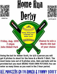 a flyer for the home run derby