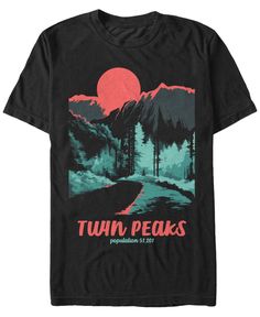 Twin Peaks Black Lodge, Twin Peaks Poster, Twin Peaks, Men's Graphic T Shirt, Slim Fit Shorts, Tshirt Design, Black Tee, Black Tshirt, Graphic Tee