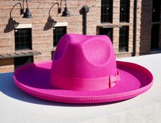 Dallas - Pencil Brim Fedora Hat - Fuchsia