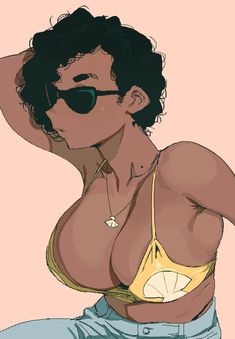 Sunglasses Black Cartoon Characters, Black Characters, Black Anime Characters, Black Cartoon, Black Anime, Art Reference Poses, Fantasy Character Design, Art Styles, Character Designs