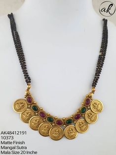 Beautiful one gram gold black bead chain with Lakshmi devi kasu hangings.   24 December 2019 One Gram Gold Earrings, Kasula Peru, Baby Jewelry Gold, Lakshmi Devi, Gold Pendent, Beautiful Ornaments