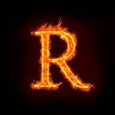 the letter r is made up of fire