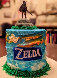 a cake with the legend of zelda on it