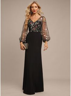 JJ's House Lace Floral Chiffon Illusion V-Neck Winter Fall Spring Summer Sheath/Column General Plus No Leg Slit Back Zip Scoop Illusion Elegant Black Tie Print & Floral Black Height:5.8ft（176cm） Bust:32in（82cm）Waist:24in（61cm）Hips:35in（89cm） No Floor-Length Black Mo. #JJ's House #Lace #Floral #Chiffon #Illusion #VNeck #Winter #Fall #Spring #Summer #SheathColumn #General #Plus #NoLegSlit #BackZip #Scoop #Illusion #Elegant #BlackTie #Print&Floral #Black #No #FloorLength #Black #Mo Black Tie Wedding Guest Dress, Winter Wedding Guest Dress, Black Tie Wedding Guests, Mother Wedding Dress, Mother Of Groom Dresses, Chiffon Floral, Mob Dresses, Chiffon Evening Dresses, Evening Dresses Plus Size