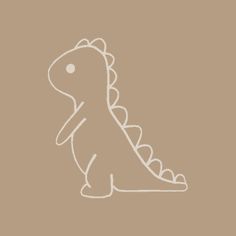 a drawing of a dinosaur on a brown background