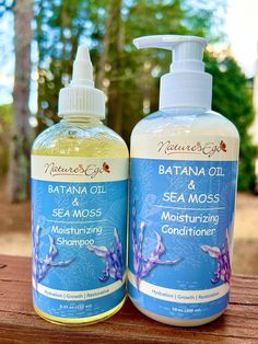 Batana Oil & Sea Moss Moisturizing Shampoo + Conditioner Set - NaturesEgo Yucca Root, Kalahari Melon, Banana Extract, Batana Oil, Hair Repair Treatments, Rosemary Extract, Low Porosity, Saw Palmetto, Hair Strands