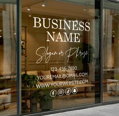 an image of a business sign in the window