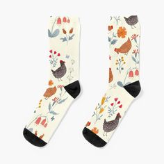 Super soft all-over printed knit socks with extra cushioning in the sole. Suitable for men and women. Chicken Lovers, Socks For Sale, Knit Socks, Knitting Socks, Pet Birds, Multi Color, Socks, Chicken, For Men