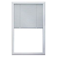 a white window with the blinds closed