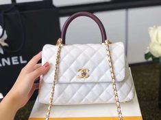 CC Coco Handle Quilted Lizard Handle Bag 24cm Caviar Leather Gold Hardware Spring/Summer Act 1 Collection, White Gold Har, Chanel Coco Handle, Coco Handle, Stylish Handbags, Chanel Bags, Evening Clutch Bag, Accessories Store, Handle Bag, Tote Backpack