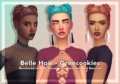 three female avatars with different hair colors and hairstyles, all wearing earrings