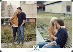 two people are sitting on a bench and one is kissing the other