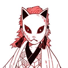 an anime character with black and white hair, wearing a cat's headdress