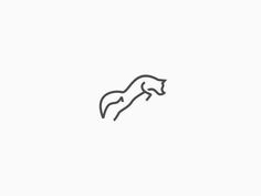 a line drawing of a running horse on a white background in the style of minimalism