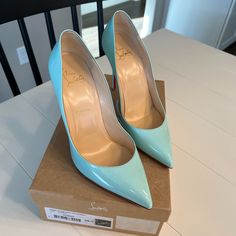 Tiffany Blue Color. In Excellent Condition. With Sole Protector. Box And Bags Included. Questions? Leave A Comment Below! Tiffany Blue Color, Christian Louboutin Pigalle Follies, Pigalle Follies, Louboutin Pigalle, Christian Louboutin Pigalle, Tiffany Blue, Louboutin Shoes, Christian Louboutin Shoes, Shoes Women Heels