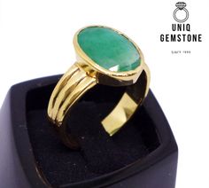 Natural Certified Emerald (Panna) Ring 3.82 to 8.30 Carat with Panchadhatu Astrology Ring for Unisex, Chirstmas Gift For Him Her Emerald Panna Info Weight of Stone - 3.82 Ct to 8.30 Carat Color - Green Shape - Emerald Optic Character - Anisotropic Reflective Index - 1.59 SG - 2.72 Microscopic View- Natural Inclusions Real Panchdhatu Ring is made up of Gold, Silver,Zinc,Copper and Iron. Emerald Panna Benefits World-over, emerald is worn as a fashionable jewel stone. However, in eastern countries, Panna Ring Design In Gold, Panna Ring, Gents Ring Design, Astrology Ring, Hessonite Ring, Panna Stone, Cats Eye Ring, Chirstmas Gift, Eastern Countries