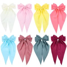 PRICES MAY VARY. Material: These large hair bows for women are crafted from high-quality silky satin, offering a luxurious look and feel. The bows are securely attached to sturdy metal hair clips, ensuring longevity and a secure hold throughout the day. The use of silky satin adds a touch of elegance to the overall design. Size: With a hair bow length of 40cm (16") and a width of 21cm (8.3"), these big bow French hair barrettes for girls and women are designed to stand out. The generous size of Hair Bows For Women, Yellow Watermelon, Big Hair Bows, Large Hair Bows, Watermelon Red, Metal Hair Clips, French Hair, Securely Attached, Bow Accessories