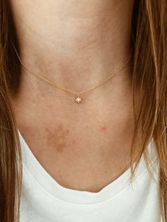 This beautiful and delicate necklace is perfect for everyday wear. The entire necklace, including the star, is made out of 14k gold fill. Which means the color won't come off and you can ever shower with it on! And as always, all of our jewelry is nickel free.  Pictured necklace length: 15.5" North Star Necklace, Picture Necklace, 16 Inch Necklace, Charm Necklaces, Cz Diamond, North Star, Delicate Necklace, Chain Ring, Star Necklace