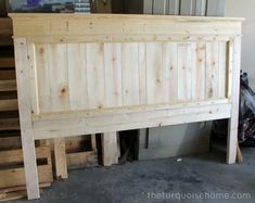 a bed frame made out of wood with the words diy headboard ideas above it